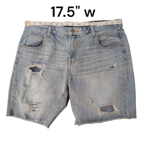 Mossimo High Rise Torn Bermuda Jean Shorts Size 12 - Picture 12 of 15